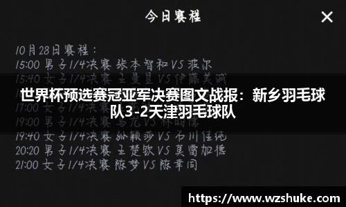 世界杯预选赛冠亚军决赛图文战报：新乡羽毛球队3-2天津羽毛球队